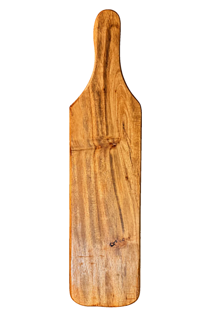 Narrow acacia serving board with a handle